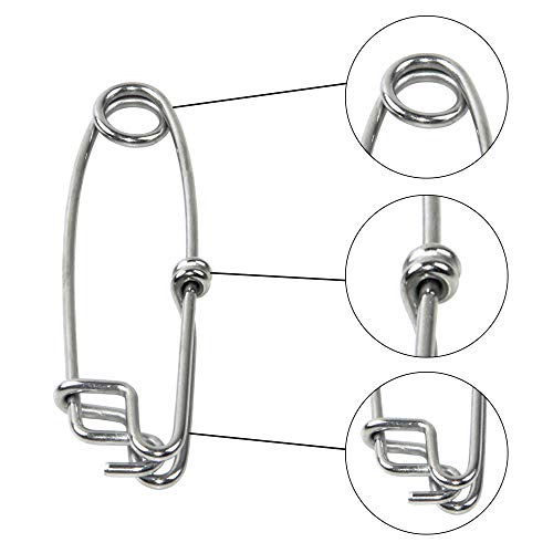 AGOOL Fishing Snaps Tuna Clips, 8 pcs Longline Clips Stainless Steel High Strength Branch Hanger Snap Floatline Fishing Clips Fishing Float Decoy - size: 4 inch