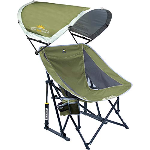 GCI Outdoor Pod Rocker Outdoor Rocking Chair with SunShade Canopy - color: Loden Green, style: Sunshade Rocker
