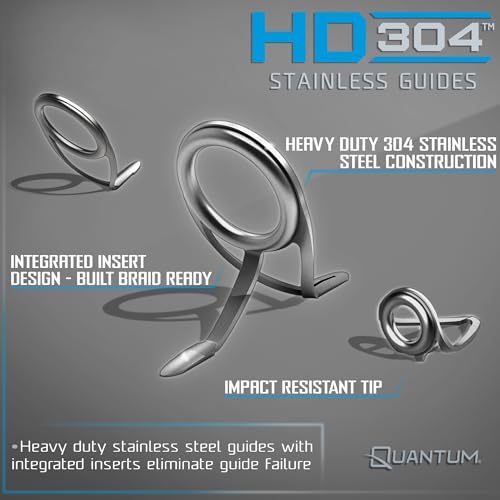 Quantum Strive Spinning Reel and Fishing Rod Combo, Graphite Composite Blank, 4+1 Bearings, Silver/Blue - size: 8'0", style: Size 5000 Reel