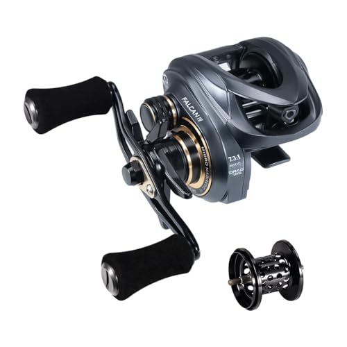 SeaKnight FALCAN IV Baitcasting Reel - 6.2oz Ultralight, 15.4LB Carbon Drag, 10+1 BB, 7.3:1/8.1:1 High Speed Gear Ratio, Right/Left Hand Retrieve - for Bass, Inshore & Freshwater Fishing - color: 7.3 Right Hand+Shallow Spool