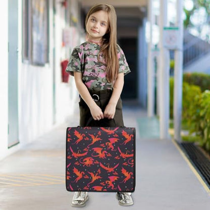 Dragon Fire Black Zipper Binder Bag 3 Ring with Shoulder Strap Zippered Binder Fits 13 Inch Laptop File Folder Document Organizer for College Office Supplies - color: Dragon Fire Black