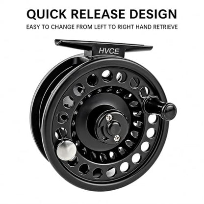 Aventik HVCE Graphite Fly Reel Center Drag System Classic III Graphite Large Arbor Sizes 3/4, 5/6, 7/8 Fly Fishing Reels - size: 3/4, style: With Extra Spool