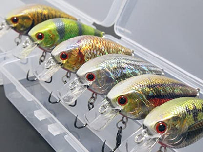 Minnow Crankbait for Bass Fishing Bass Lure Jerkbait Fishing Lures and Tackle Box - color: HC15KB