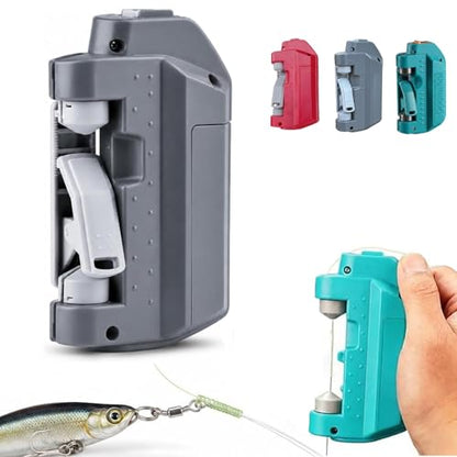 Automatic Fishing Knot Tying Tool, Electric Line to Leader Knotter Machine,Quick FG/GT Knot Assist Device for Spinning & Bait Casting - color: Grey