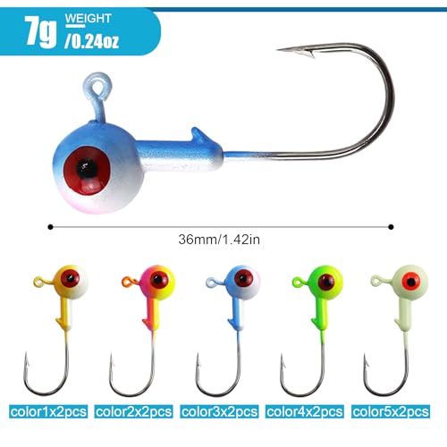 MAFIMOEA 40pcs Crappie Lures kit Jig Heads Hooks Kit Paddle Tail Swim Baits Crappie Jigs Fishing Lures Kit for Saltwater Freshwater Fishing (40pcs kit)