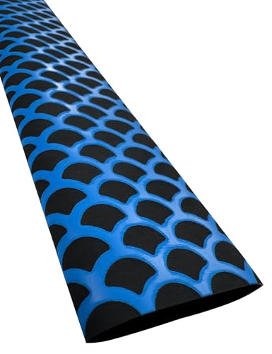 Accering 2-Tone Fish Scale Heat Shrink Tubing, Anti-Static Grip Shrink Wrap for Hockey & Shovel (φ30mm, Black & Blue) - color: Black & Blue, size: φ30mm, L3.3ft