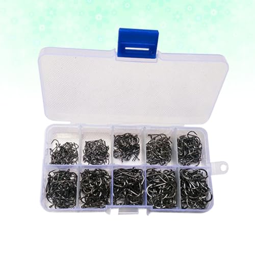 500pcs Metal Fish Hooks Set Small Outdoor Fishing Hooks Assorted Sizes 3 to 12 Suitable for Freshwater and Saltwater Fishing Practical Terminal Tackle Kit
