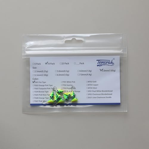 10 Pieces 3.0-6.0mm Teardrop Tungsten Ice Jig - color: TG01 Firetiger, size: TIJ02 4MM 10PCS