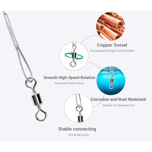 QISHUO Heavy Steel Fishing Leader Saltwater High Strength Wire Leader Line Bait Freshwater Fishing Leaders Stainless White Nickel - size: Size #4 (11.8in-50lb) 30pcs