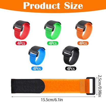Nogeqi 20 Pcs Fishing Rod Straps, 5 Colors, Fishing Rod Ties, Fishings Pole Straps Belt for Casting, Fly Rods