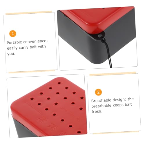 2pcs Double Layer Breathable Bait Storage Box with Handle Leakproof Plastic Fishing Tackle Container for Freshwater and Saltwater Portable Live Worm Holder for Extended Freshness