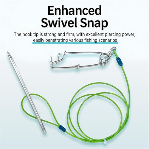 Fishing Fish Stringer Fish Needle Hook Stringer with Coated Stainless Steel Cable for Saltwater Freshwater - color: Carabiner Buckle, size: 1.5M