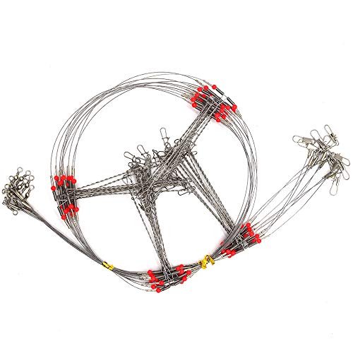 Senyu Wire Trace Leader Rig Stainless Steel 1-5 Arms Fishing Rigs with Snap,High-Strength Fishing Leaders Saltwater-Perch Rigs for Fishing - color: Arm Length 4.7inch, style: 4 Arm Leader
