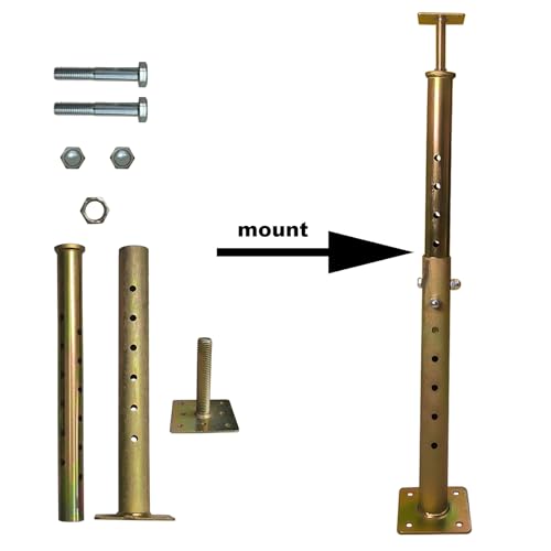 19.5"-34.5" Height Range Adjustable House Floor Jacks Post Pole for Leveling, Galvanized, 4 Pack - size: 19.5-34.5 inch