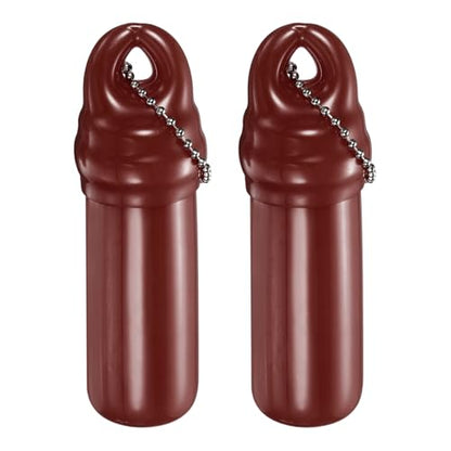 uxcell Floating Keychain, Float Key Ring Holder with Waterproof Container, Float Key Pendant for Fishing - color: Coffee