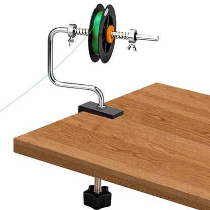 Fishing Line Winder Spooler, Aluminum Alloy Spooling Station with Adjustable Rotating Axis, Steel Frame, Clamp for Workbench, Fishing Line Spooler Machine, Multiple Accessories