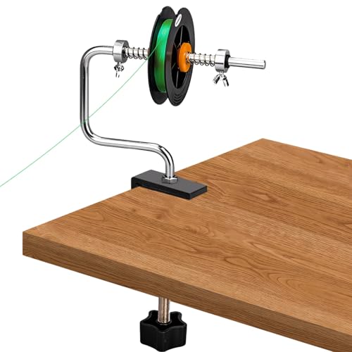 Fishing Line Winder Spooler, Aluminum Alloy Spooling Station with Adjustable Rotating Axis, Steel Frame, Workbench Clamp, Fishing Line Spooler Machine with Multiple Accessories