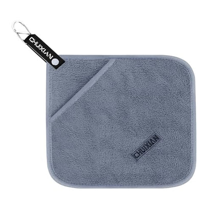 Towel with Clip Fishing Accessory Microfiber Towels Soft Drying Baits Towel for Outdoor Fishing - color: Double Layer
