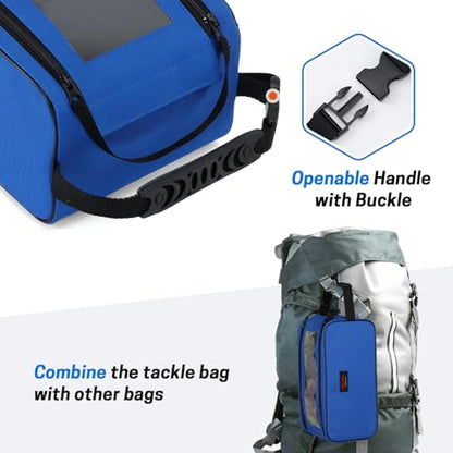 VISEMAN Fishing Tackle Bag, Waterproof Bait Storage Bag, Tackle Organizer | Fishing Bait Bag with Transparent Window for Crappie and Bass Fishing - color: Blue