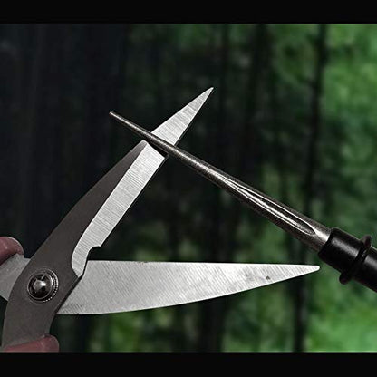 Cool Hand 4.5" Tapered Diamond Knife Sharpener Rod with Fish Hook, Gut Hook and Needle Sharpener, Grit 320/600, 2 Packs with Fine and Coarse grits, Easy to Carry, Serrated knife sharpener