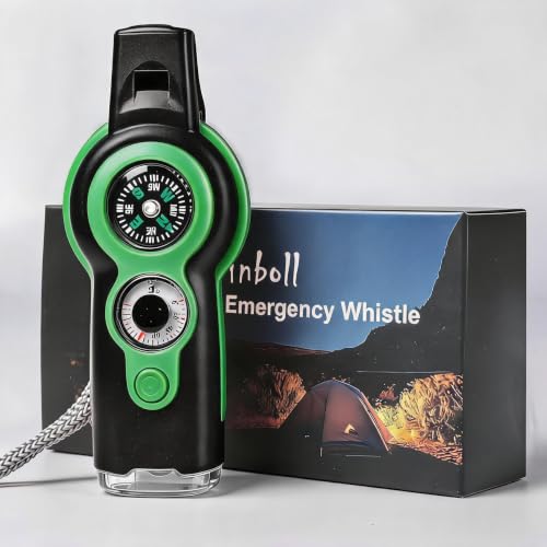 Emergency Survival Function Whistle, Outdoor Multifunctional Tool Safety Whistle with Lanyard, Ideal for Kayaking, Boating, Hiking, Camping, Climbing, Hunting, Fishing, Rescue Signaling - color: green