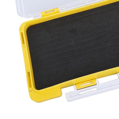 Fishing Jig Box, Plastic Slim Foam Insert Fishing Hook Storage Organizer Box Yellow Fishing Tackle Box for Lure Boxes Terminal Tackle Storage