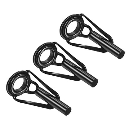 PATIKIL Tube Dia Fishing Rod Tips Repair Kit, Stainless Steel Black Guide Ring for Fishing - size: 3.0mm