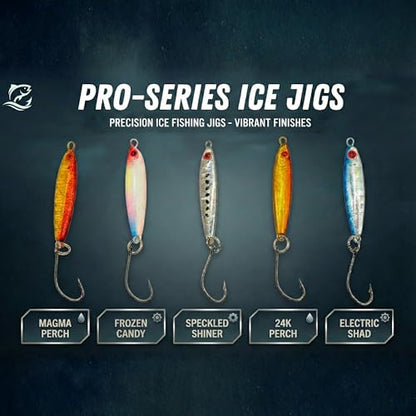 HALYXS/5Pack -Jigging Spoon, Ice Fishing jigs, Spoon Fishing, Jigging Lure, Great Lure for Crappies, Panfish, Walleye, Fresh Water Fishing, Metal (3g/5g) - size: Small