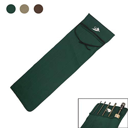 Aventik Fly Fishing Rod Bag Fishing Rod Sleeve Cover Pole Sock Glove Protector Bag Pouch with 5 Compartments - color: Green+khaki+coffee, size: 31inch/79cm