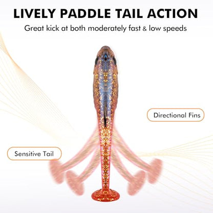 TRUSCEND Duramax Pre-Rigged Saltwater Fishing Lures with BKK Jig Hooks, Easy Catch 10X Tear-Resistant TPE Soft Swimbait for Redfish Grouper Striper Bass Trout Crappie Walleye, Weedless Freshwater Bait - color: C1-3"-3/8oz