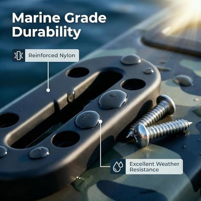 Kayak Track Rail - Low Profile Design for Fishing Rod,Cup Holders and Paddle Holders | High-Strength Nylon & Stainless Steel 304 | Kayak Accessories Mount Track & Rail System for Kayak - style: 4inch,2pcs