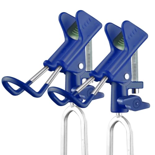 Fishing Rod Holder for Ground, 2/4pcs Fishing Pole Holders for Ground, Bank Fishing Rod Holder with 360° Adjustable Extra Long Drill Stake Rod Stand for Catfish, Beach, Shore and Mud, Men's Gift - color: Blue -2 Pack