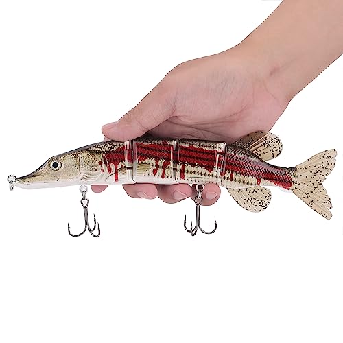 Large Multi Jointed Fishing Lures Bait,Big Giant Fishing Bass Lures,Crankbaits Swimbaits with Treble Hook - color: B3-10.24",3.8oz