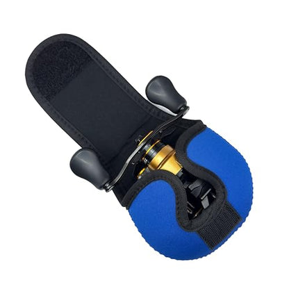 Angler Armour Baitcast Reel Cover | Baitcaster Sleeve | Fishing Reel Pouch | Low Profile Baitcasting Reel Protector | Neoprene Reel Case | 50 100 200 Series Baitcast Covers - color: Marine Blue