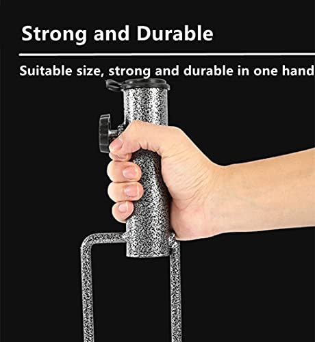 2 Pieces Patio Umbrella Steel Anchor, Heavy Duty Beach Umbrella Stand, Ground Grass Screw Holder Stands with 2 Forks for Lawn, Patio, Outdoor, Garden, Beach, Fishing