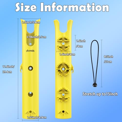 Aventik Tube Fishing Rod Holder Bracket Wall Mounted Boat Side Mount Tool Holder Tube Links with Screws 1/2/3/4/6 Pole Tube Fishing Rod Holders - color: 4-Pole Yellow