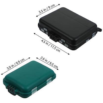 LIOOBO 2pcs Fishing Organizer Small Tackle Storage Plastic Fishing Gear Box Compartment Outdoor Bait Bucket