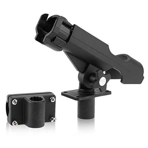 HiUmi Adjustable Black Fishing Rod Holder for Boat Kayak Swivel Side Mount Kits Tackle - color: RH40-4Pack