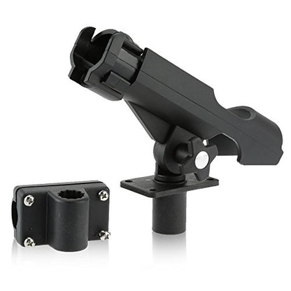 HiUmi Adjustable Black Fishing Rod Holder for Boat Kayak Swivel Side Mount Kits Tackle - color: RH40-4Pack