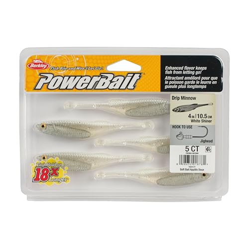 Berkley PowerBait Drip Minnow Fishing Soft Bait - color: White Shiner, size: 4"