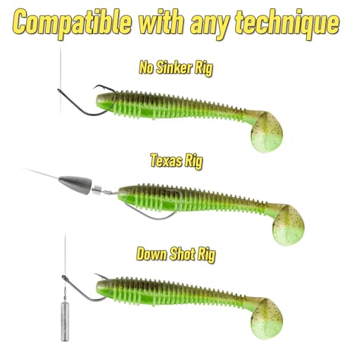 Dr.Fish 20 Pack Paddle Tail Swimbait Soft Fishing Lure Bass Fishing Freshwater Soft Plastic Shad Bait Drop Shot Bait Bluegill Panfish Crappie 1.4''/2''/3'' - color: Pearl White, size: 1.4''-20 Pack
