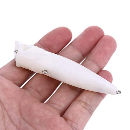 20pcs (3.54 in 0.42oz) DIY Fishing Lure No Painting Artificial Hard Bait Blank Hard Lures Unpainted Popper Topwater Fishing baits Angler Gift