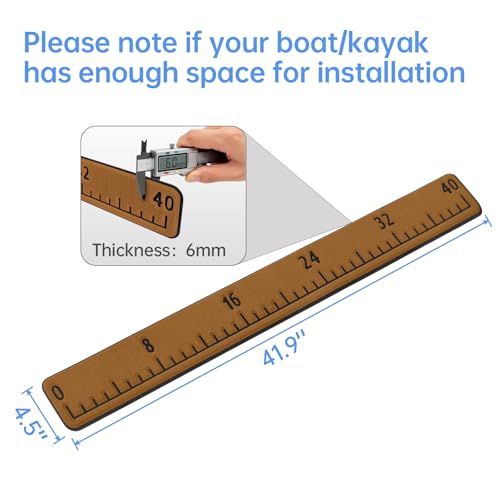 Fish Ruler with 3M Adhesive - 40in EVA Foam Fish Measuring Ruler for Fishing Boat Marine Accessories, Waterproof Non Slip Fish Measuring Tape, Fish Measurement Sticker Tool for Boat Kayak - color: Brown