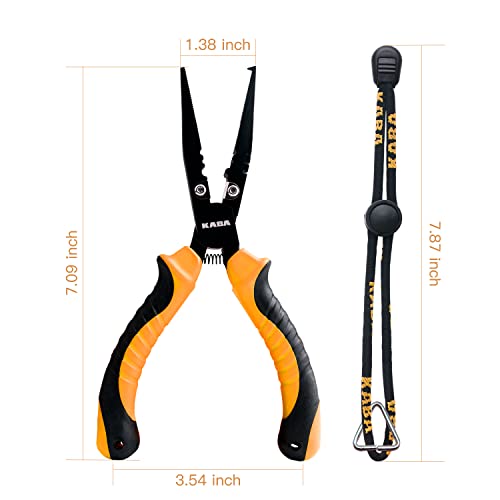 kaba 7 inch Fishing Pliers Braid Line Cutters Split Ring Plier Saltwater Freshwater Resistant Hook Remover Multifunctional Lure Scissors Fishing Gear Tackle Fishing Tools