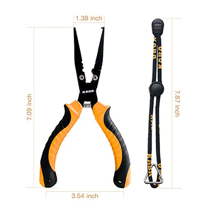 kaba 7 inch Fishing Pliers Braid Line Cutters Split Ring Plier Saltwater Freshwater Resistant Hook Remover Multifunctional Lure Scissors Fishing Gear Tackle Fishing Tools