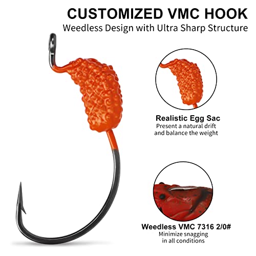 TRUSCEND Duramax Pre-Rigged Saltwater Fishing Lures with BKK Jig Hooks, Easy Catch 10X Tear-Resistant TPE Soft Swimbait for Redfish Grouper Striper Bass Trout Crappie Walleye, Weedless Freshwater Bait - color: B3-3"-0.75oz