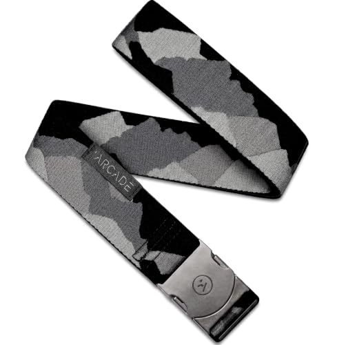 Arcade The Original Unisex Adventure Belt, Heavy Duty Elastic Webbing, Non-Metal Travel Friendly Buckle - color: Ranger Peaks Camo - Grey, size: Standard (Up to 40"); 1.5" Wide