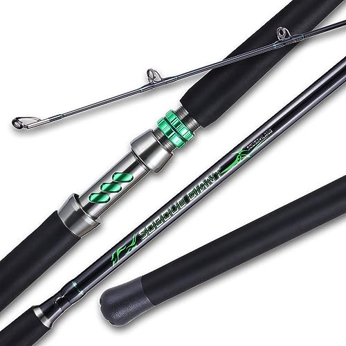 Sougayilang Spinning & Casting Catfish Rod,2 piece Medium Heavy Portable Travel Catfish Fishing Rod (7'/7'6"/8') - size: Casting Rod-2pcs-MH-7'6''