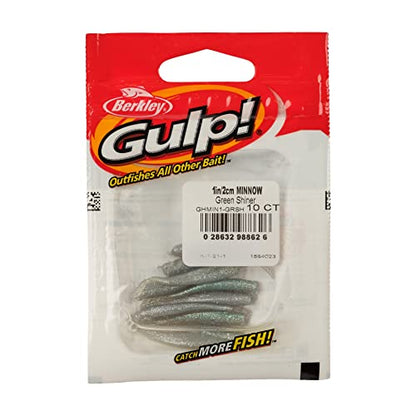 Berkley Gulp! Minnow Fishing Soft Bait - color: Green Shiner, size: 1"