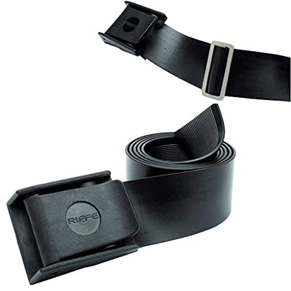 Riffe Rubber Weight Belt (Black) With Glass Filled Nylon Buckle, For Freediving and Spearfishing - Quick-Release Lever Ensures Safety On The Water, 54 Inch's Length - color: Black W/ Black Buckle